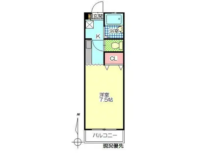 CASA・AGIO(1K/1階)の間取り写真