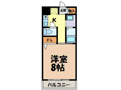 八晃ビル(1K/3階)の間取り写真