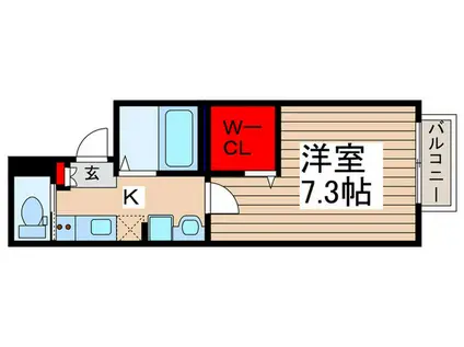 セントラルふじみ野(1K/2階)の間取り写真