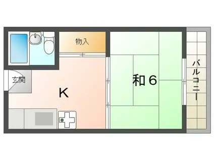 京橋ビル(1K/2階)の間取り写真