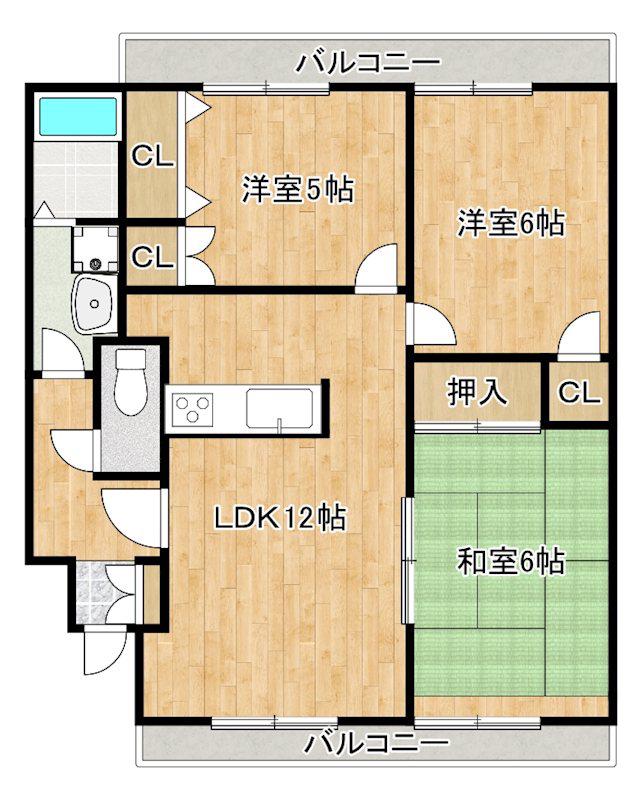 メゾン蔵(3LDK/3階)の間取り写真