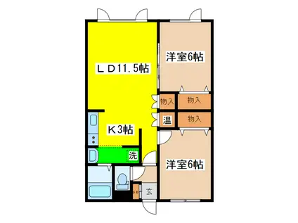 ハイツエミールII(2LDK/2階)の間取り写真