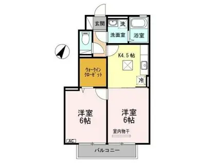 ストーンゲート・ビスタ(2K/1階)の間取り写真