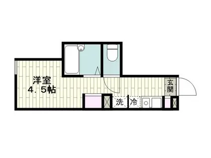 MELDIA池上(ワンルーム/1階)の間取り写真