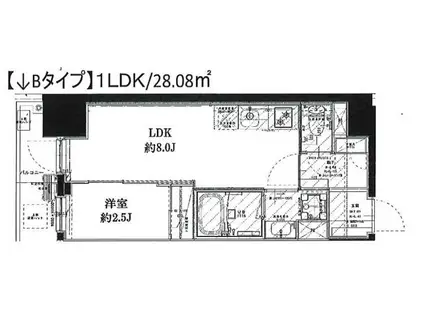 ガーデンザヴィス木場(1LDK/4階)の間取り写真