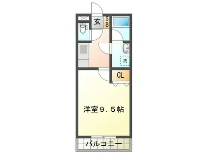 コーポバロン中野(1K/3階)の間取り写真