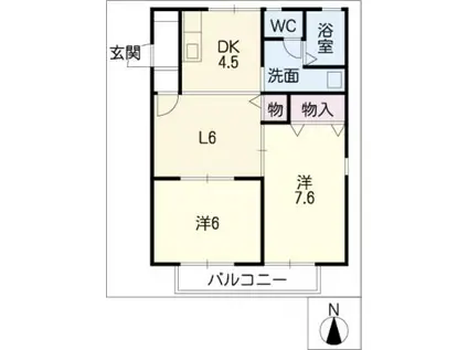 フォレスト・ヒロ(2LDK/2階)の間取り写真