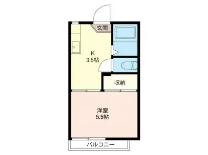 ときわコーポ(1K/2階)の間取り写真