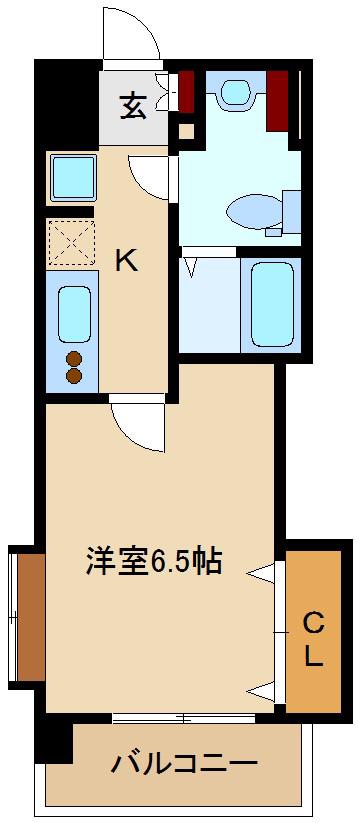 フレンシアノイエ東三国(1K/4階)の間取り写真