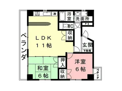 レジデンス30(2LDK/2階)の間取り写真