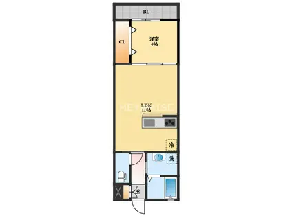 セブンスター栄町(1LDK/2階)の間取り写真