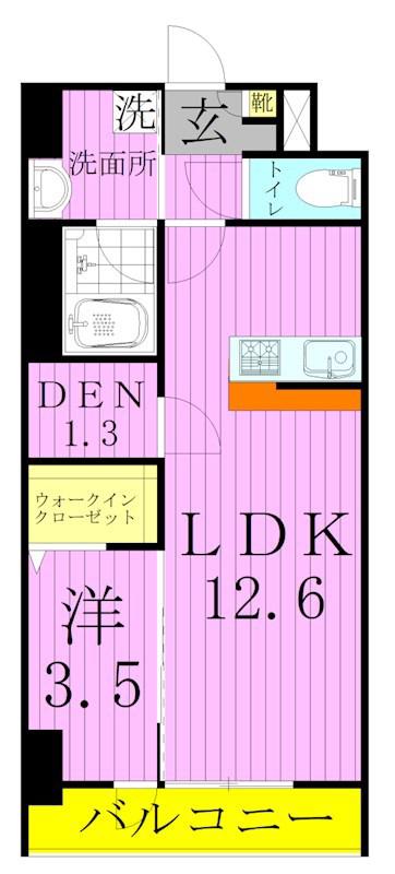 コンフォール亀有(1LDK/6階)の間取り写真