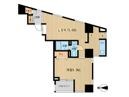 ウィルテラス千歳烏山(1LDK/6階)の間取り写真