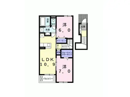 ニコ ボニータ(2LDK/2階)の間取り写真