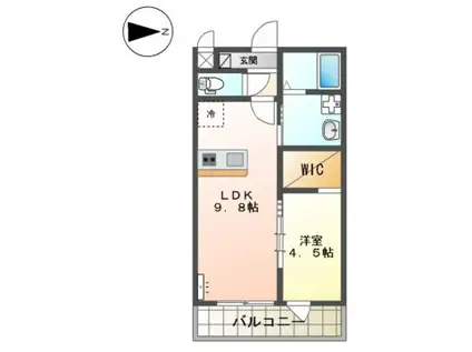 佐賀市八戸アパート(1LDK/1階)の間取り写真
