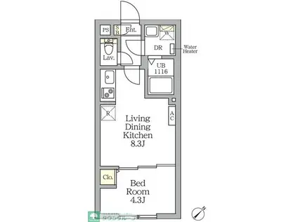 AGLAIA 新宿横寺町(1LDK/3階)の間取り写真