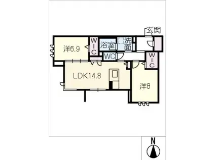 ブランキューブ(2LDK/1階)の間取り写真
