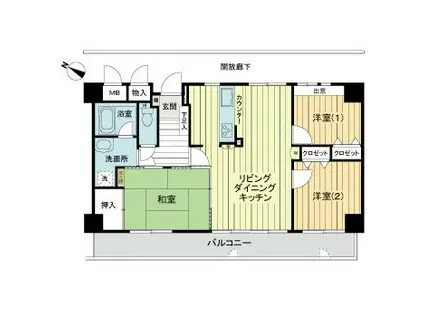 アーバンビュー皆実町(3LDK/7階)の間取り写真