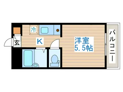 ピュアMANSION(1K/3階)の間取り写真