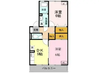 コーエイ・ラポール日吉弐番館(2DK/1階)の間取り写真