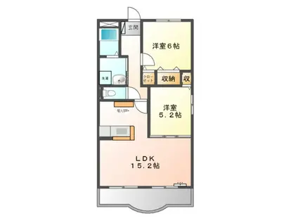 VERDE GISHOU(2LDK/3階)の間取り写真