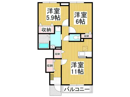 グレイスヒル(2LDK/1階)の間取り写真