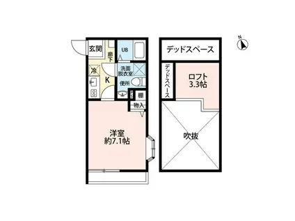 アムールジョリコリーヌ(1K/2階)の間取り写真