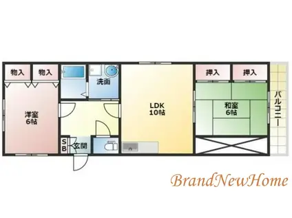 ロイヤル豆塚(2LDK/1階)の間取り写真