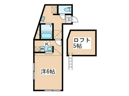 Tテラス向ヶ丘(1K/1階)の間取り写真