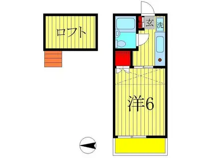 ロフティチャイム(1K/1階)の間取り写真