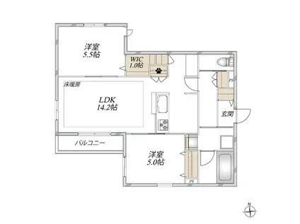 浦和区東仲町メゾン(2LDK/2階)の間取り写真