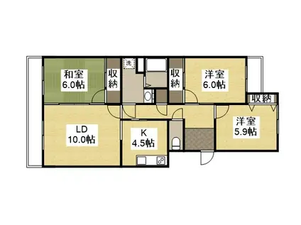 K S B木之庄(3LDK/3階)の間取り写真