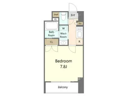 レジデンス金山スクエア(1K/4階)の間取り写真