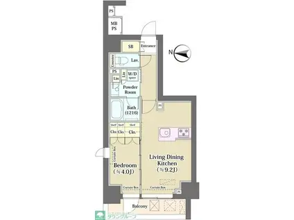 クリオラベルヴィ元浅草(1LDK/11階)の間取り写真