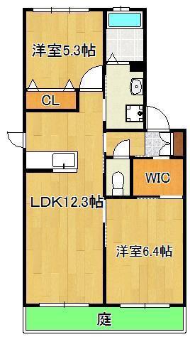 フルハウス(2LDK/1階)の間取り写真