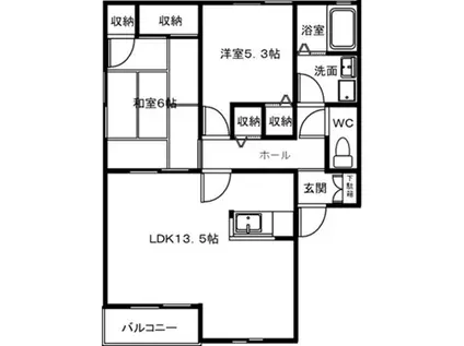 キララ・ヌーヴ(2LDK/2階)の間取り写真