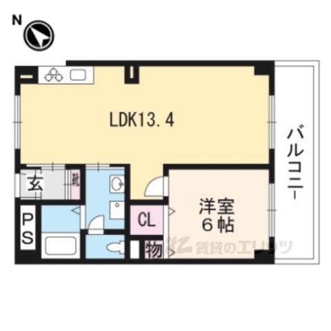 ミシガンハウス浜大津(1LDK/7階)の間取り写真