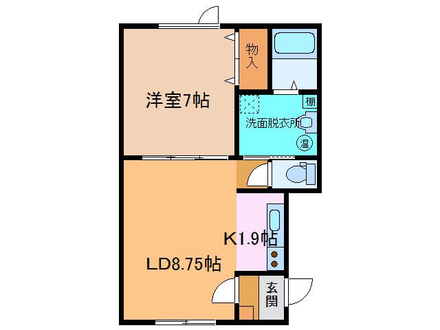 PEACE(1LDK/1階)の間取り写真