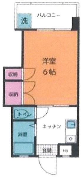 エビスビル(1K/4階)の間取り写真
