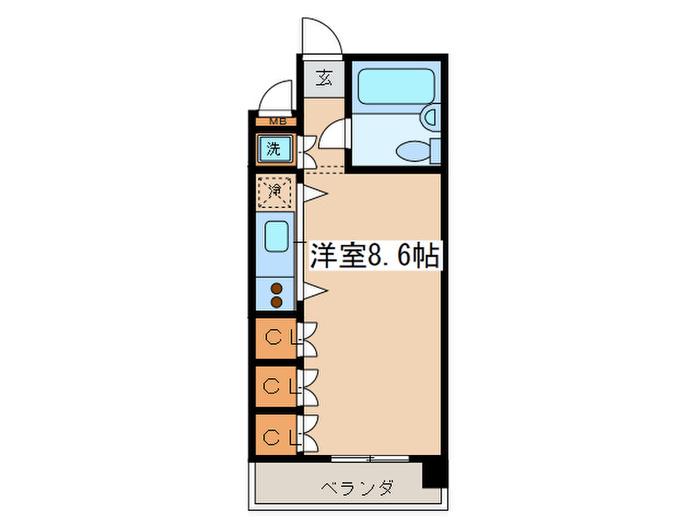 NEST(ワンルーム/1階)の間取り写真