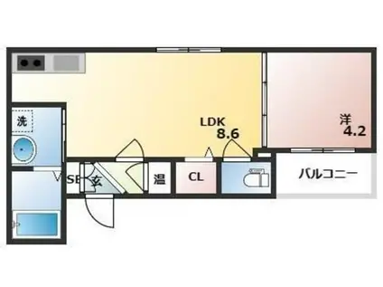 GRANDIR湊(1LDK/1階)の間取り写真