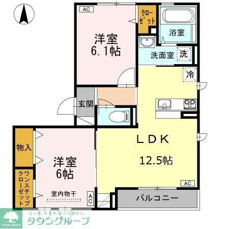 グリーンパレス宮沢(2LDK/3階)の間取り写真