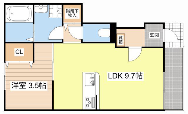 アリアコートオヤマ(1LDK/1階)の間取り写真