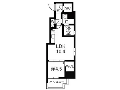 ミラージュパレス本町DEPART(1LDK/3階)の間取り写真
