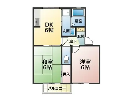 ファミールK(2DK/2階)の間取り写真