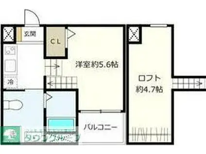 青空と光のルーチェ(1K/1階)の間取り写真