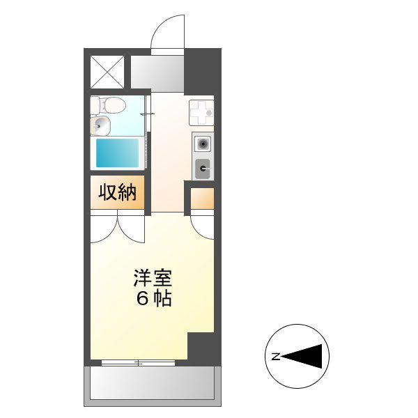 岩井橋ロイヤルハイツ(1K/3階)の間取り写真