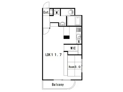 サンロイヤルI(1LDK/9階)の間取り写真