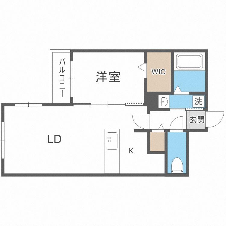 CARRERA行啓通(1LDK/1階)の間取り写真