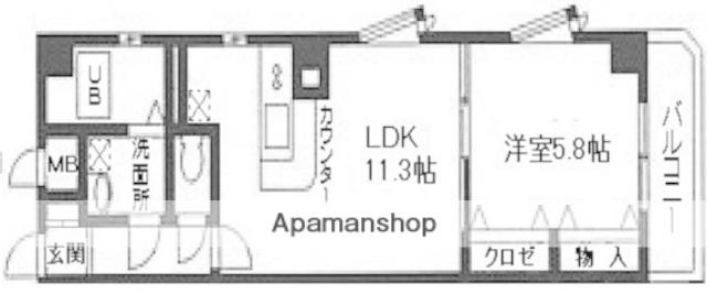グレイズサイド(1LDK/6階)の間取り写真